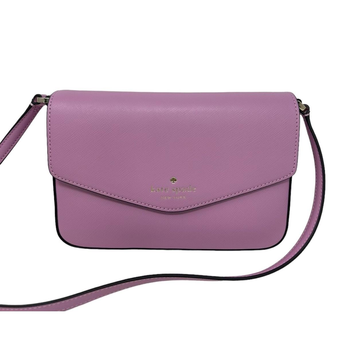 Kate Spade Sadie Envelope Crossbody Berry Cream Saffiano Leather K7378