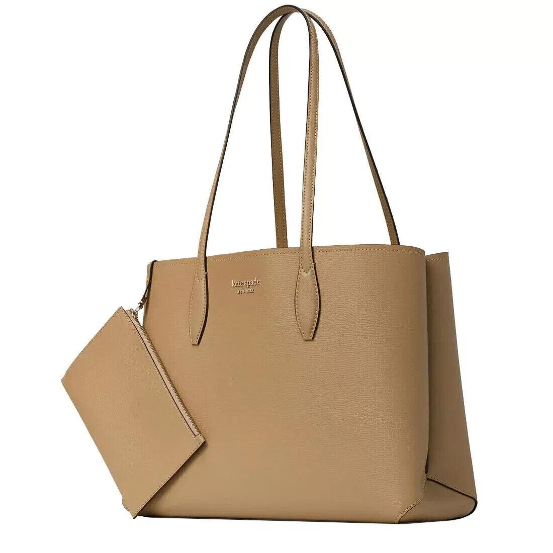 New Kate Spade All Day Large Tote Leather Timeless Taupe