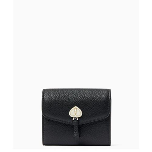 Kate Spade Marti Small Flap Wallet - Pebbled Leather In Black