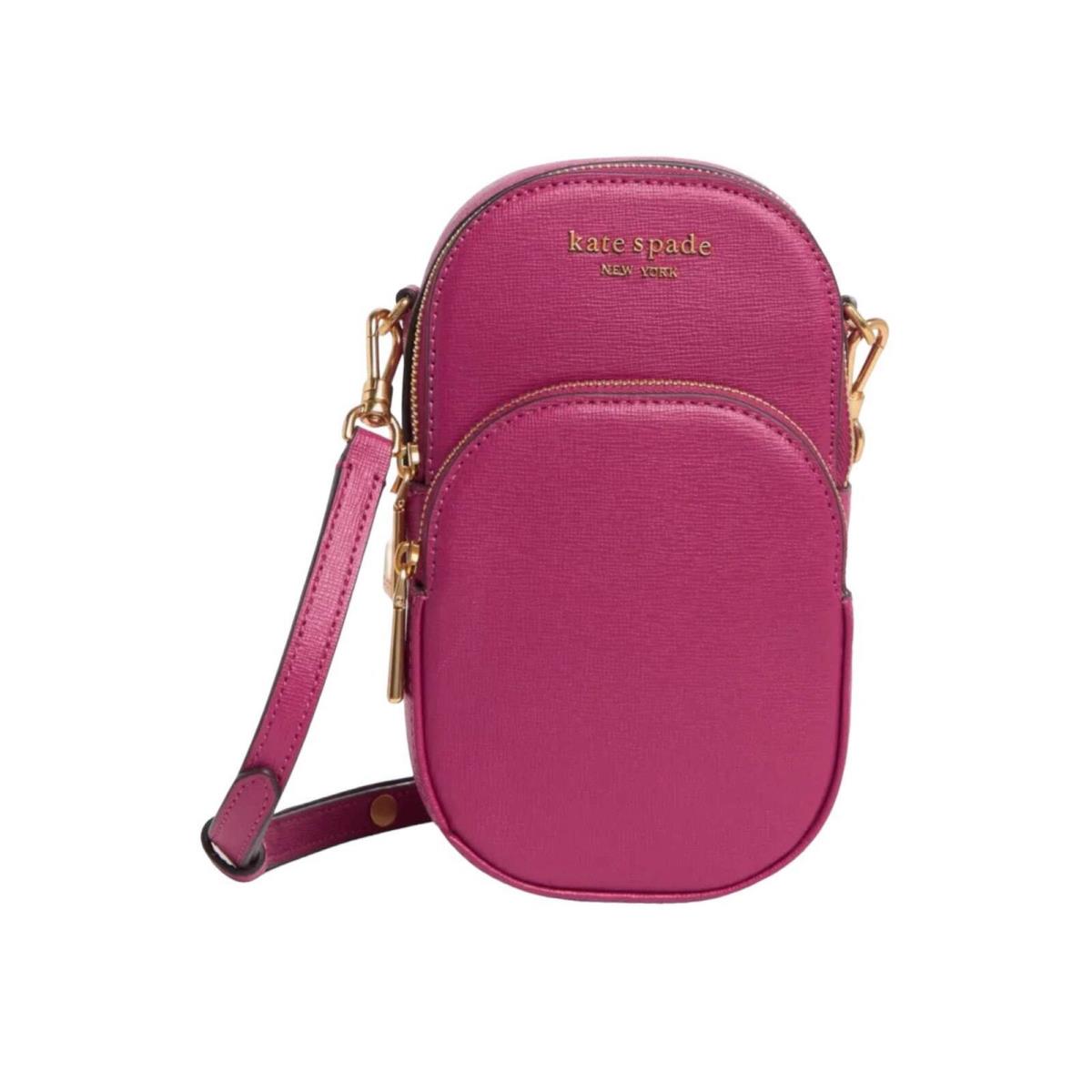 Kate Spade Morgan North South Leather Phone Crossbody Plum Liqueur