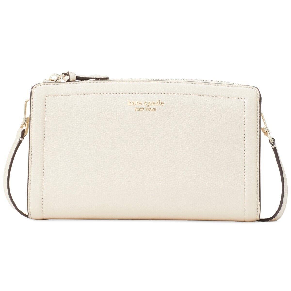 Kate Spade New York Knott Pebbled Leather Crossbody Bag Milk Glass Gold