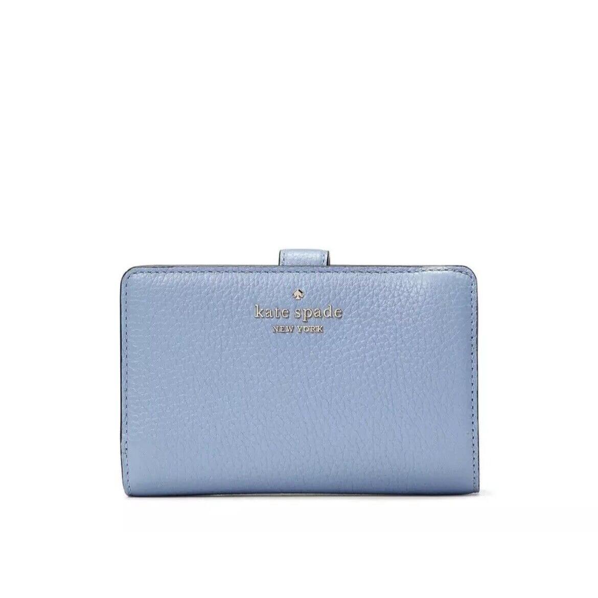 Kate Spade New York Leila Medium Compact Bifold Wallet Leather Dusty Blue