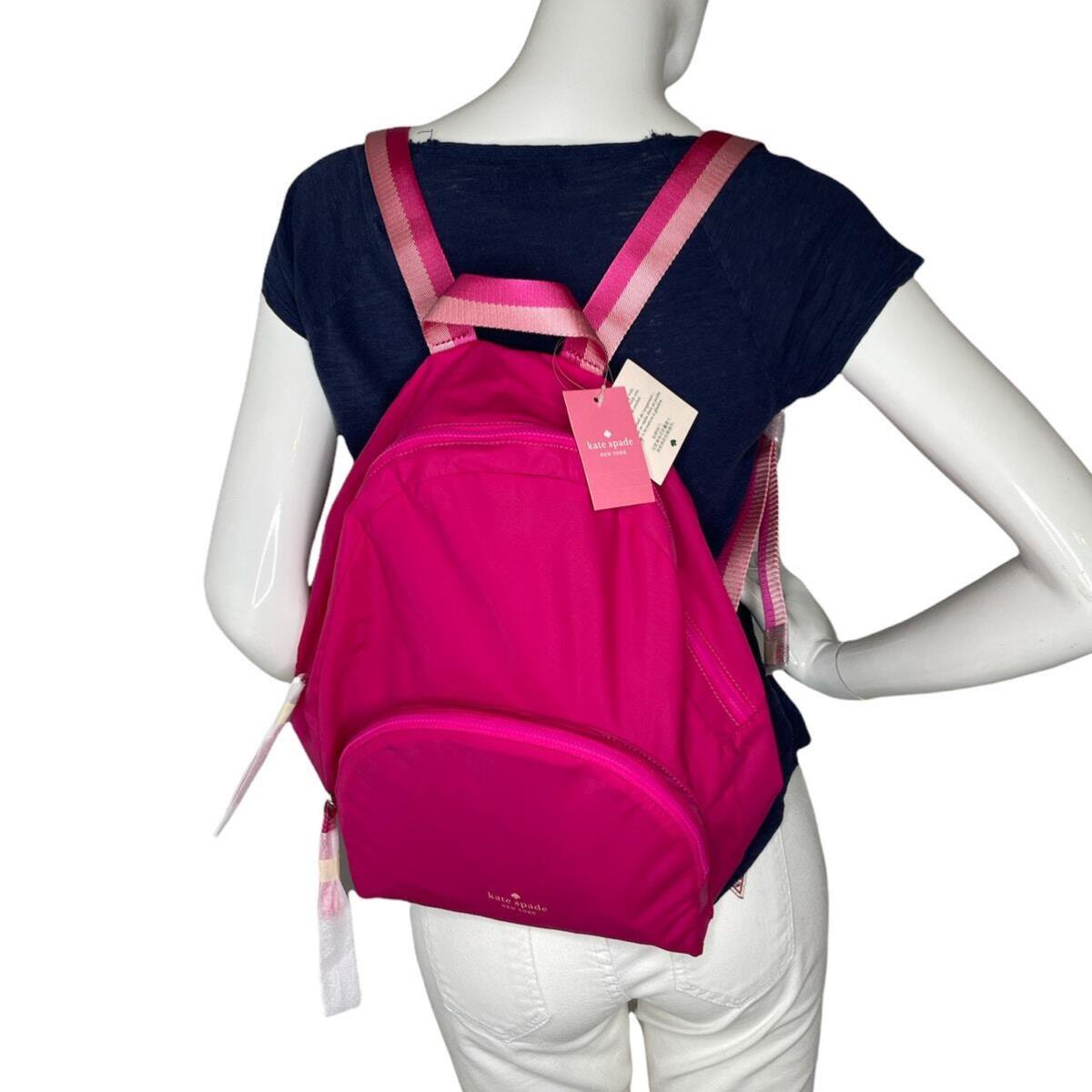 Kate Spade Arya Medium Bright Magenta Nylon Packable Backpack Bag