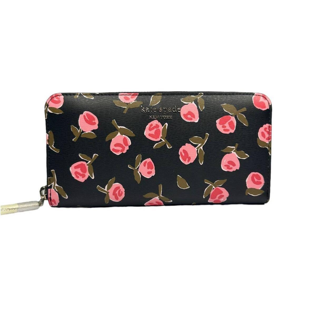 Kate Spade Spencer Ditsy Rose Zip-around Continental Wallet