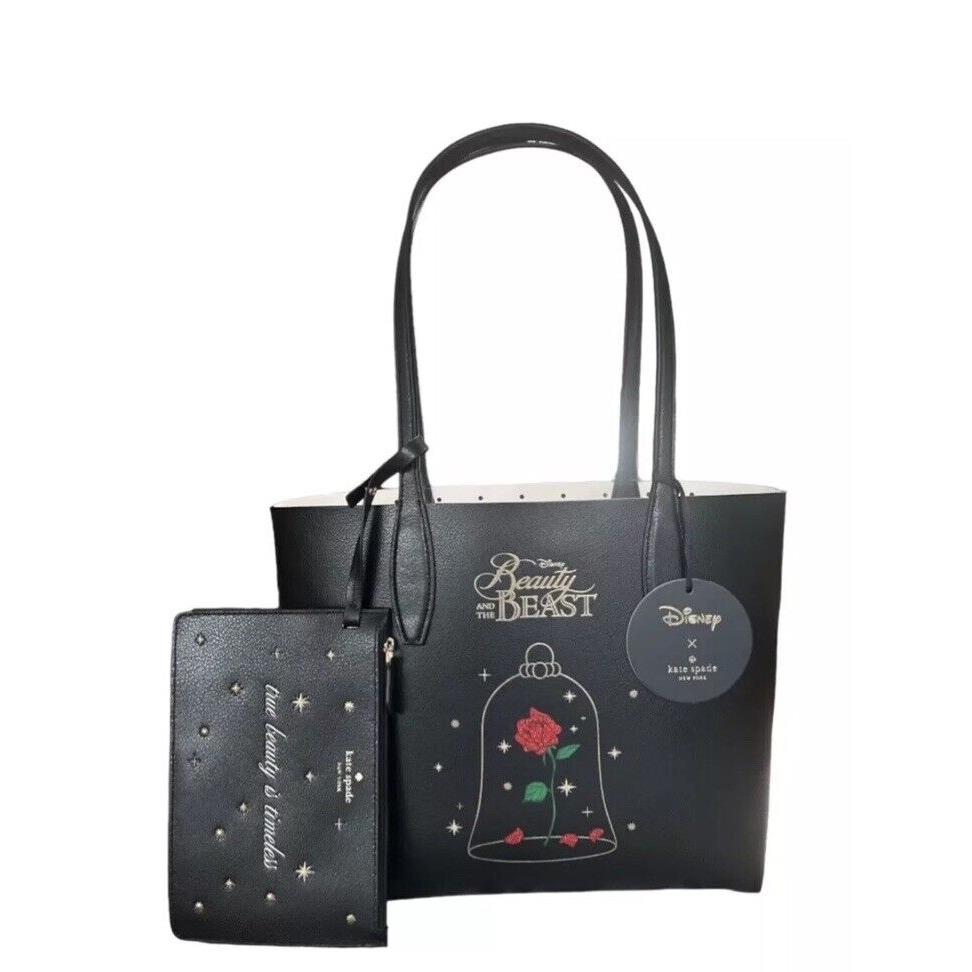 Kate Spade X Disney Beauty and The Beast Small Leather Reversible Tote Handbag