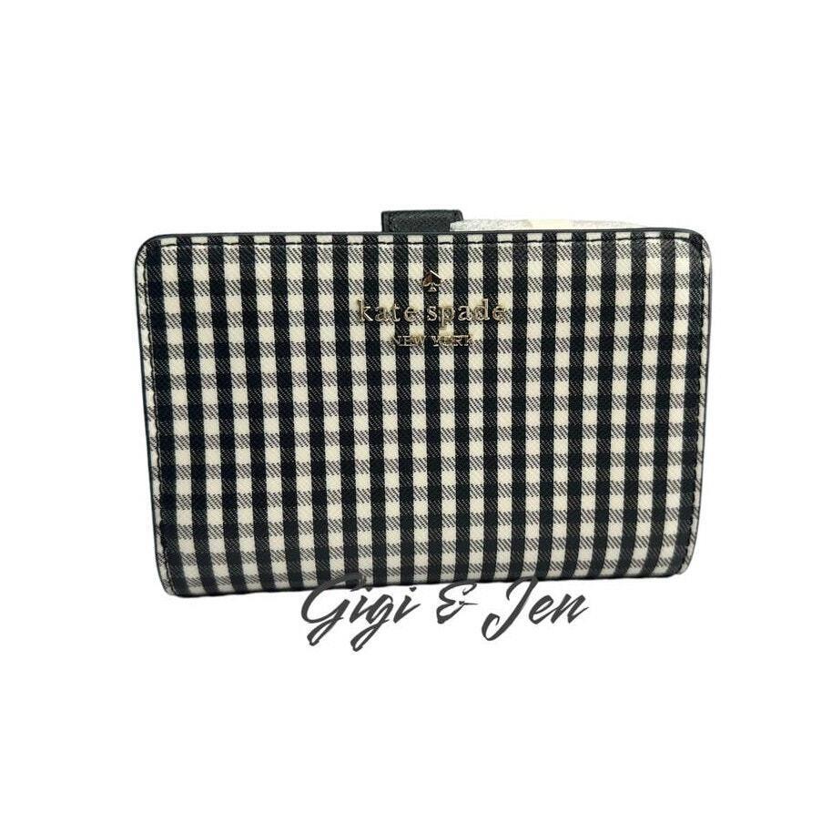 Kate Spade Madison Jazzy Gingham Printed Medium Compact Bifold Wallet