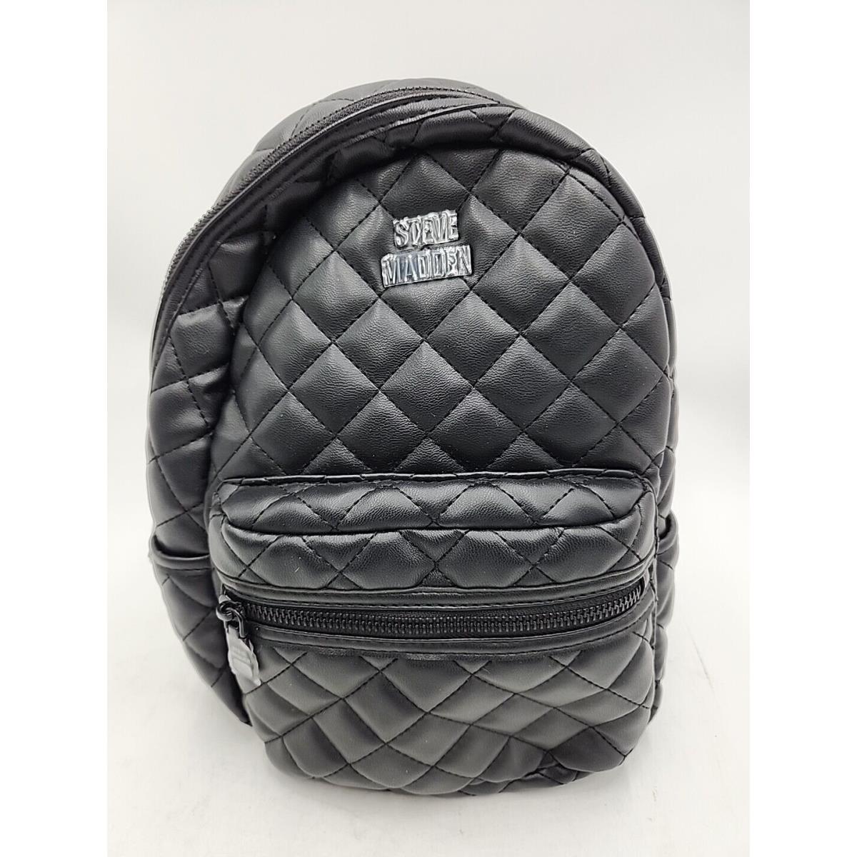 Steve Madden Mia Quilted Backpack Black 12 H x 7 W x 3.5 D