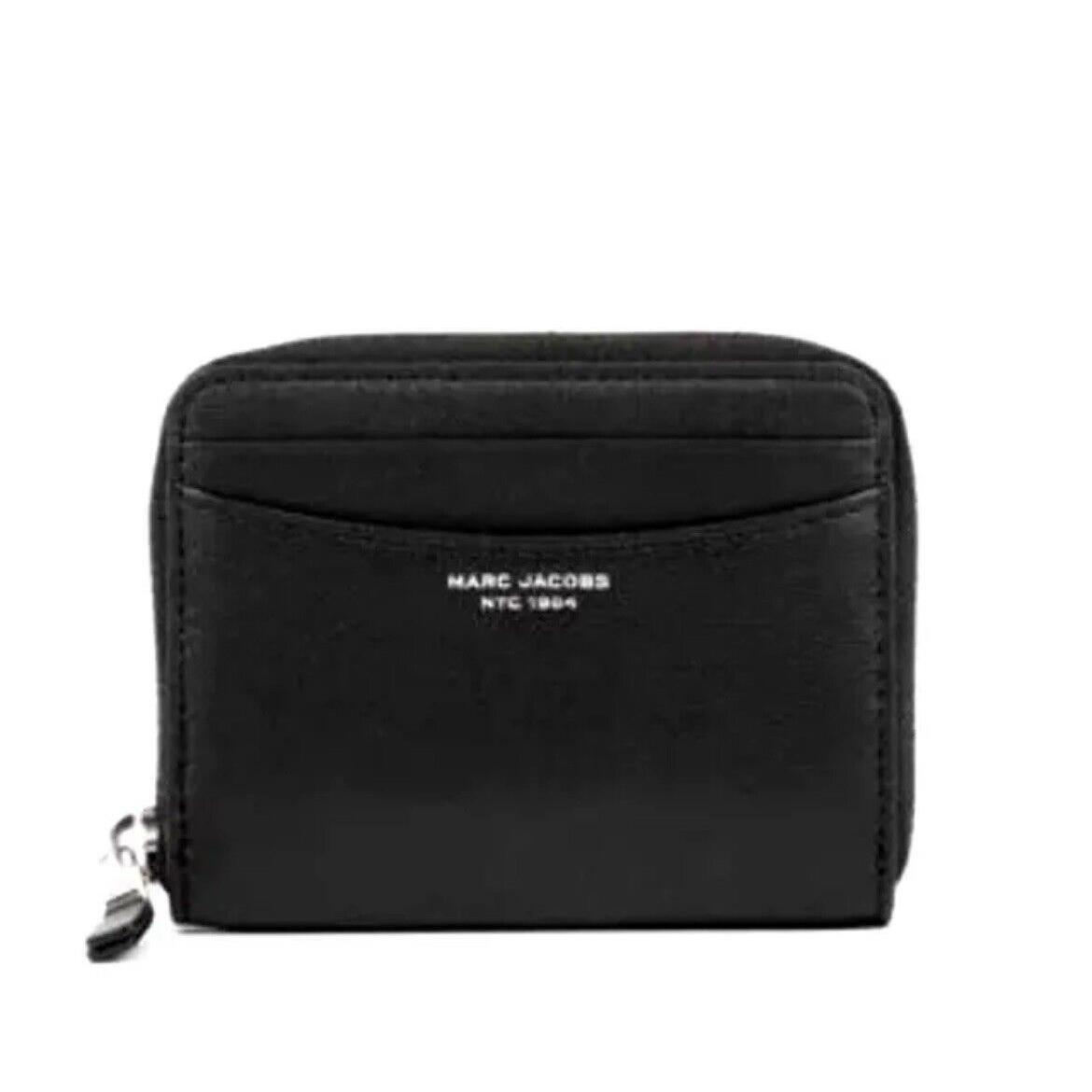 Marc Jacobs Slim Zip Around Wallet Leather Black with Dust Bag