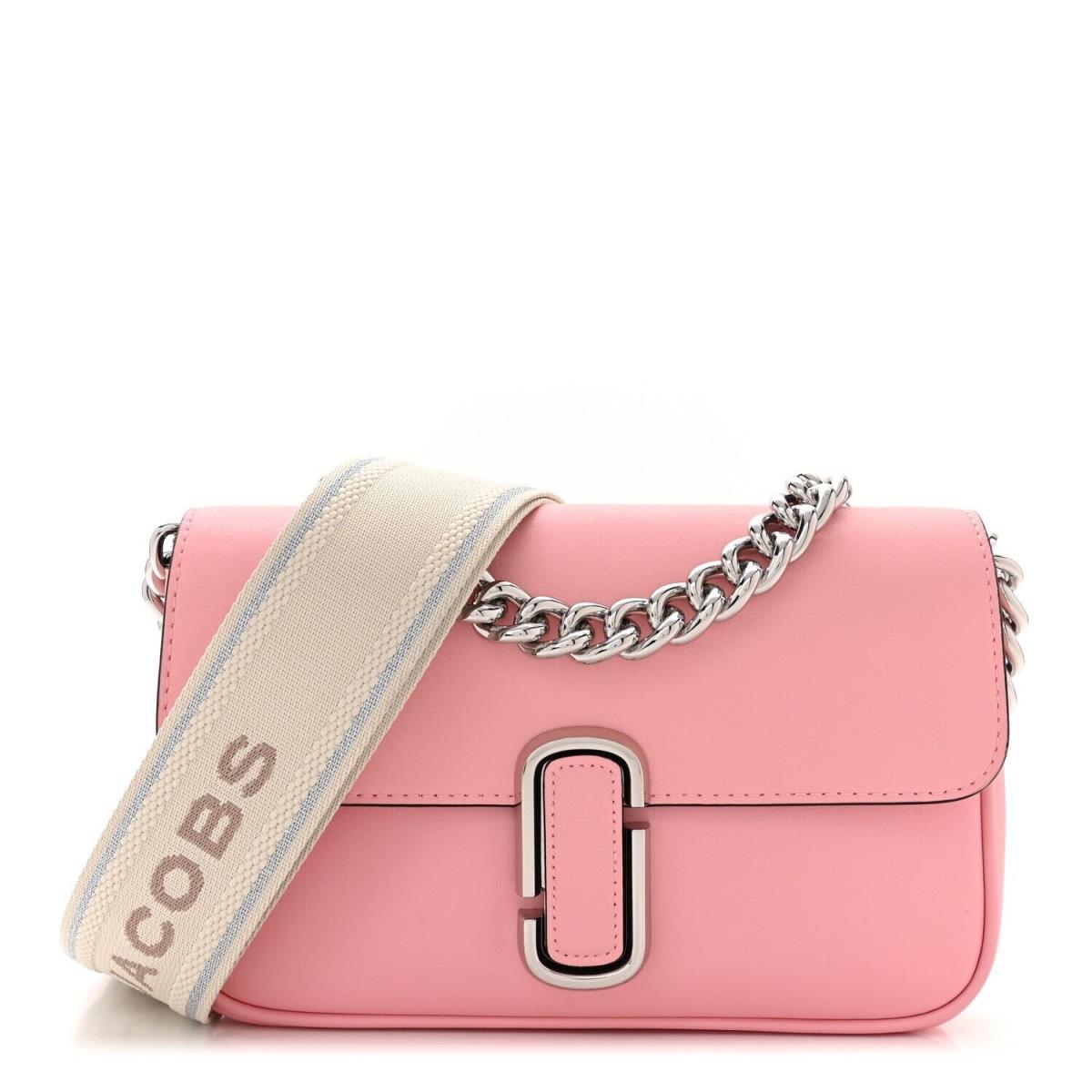 Marc Jacobs The J Pink Quartz Smooth Leather Shoulder Crossbody Handbag Purse