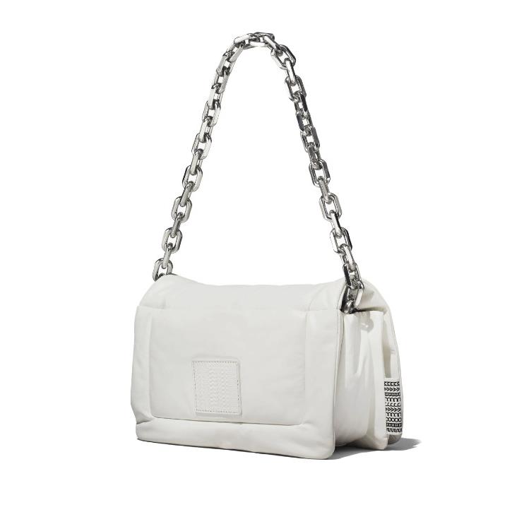 Marc Jacobs The Barcode Pillow Leather Shoulder Xbody Bag White/silver