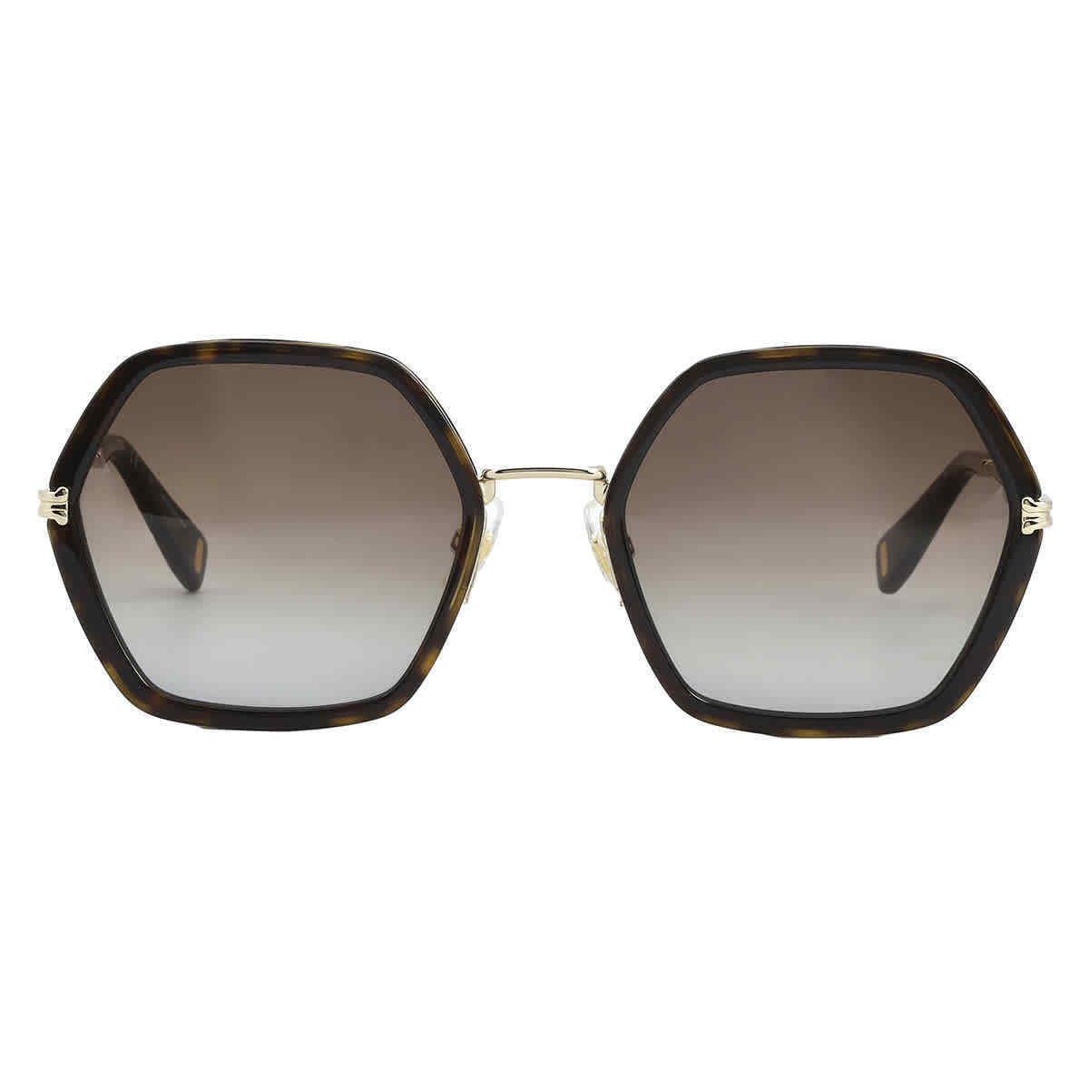 Marc Jacobs Brown Gradient Hexagonal Ladies Sunglasses MJ 1018/S 0086/HA 53