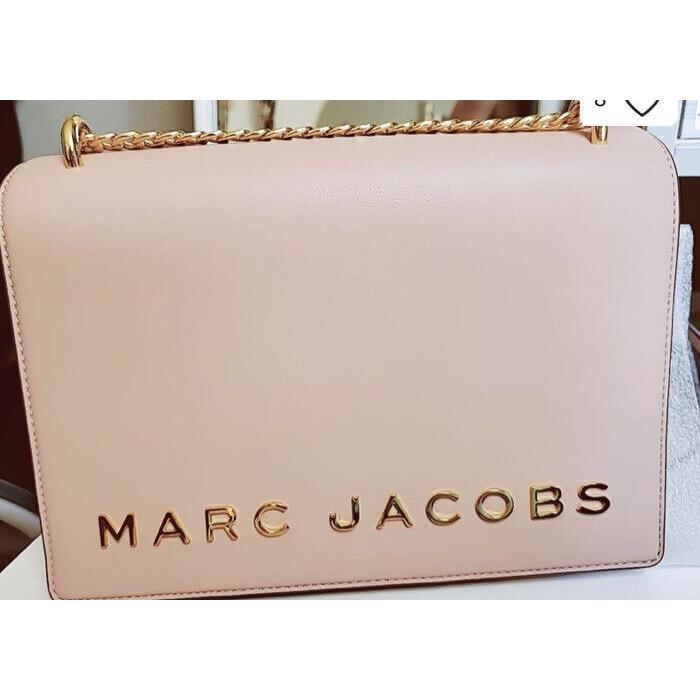 Marc Jacobs Pink Rose Large Crossbody Gold Chain Designer Handbag with Gift Bag