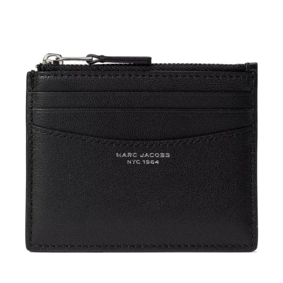 Marc Jacobs S177L03FA22 Women`s The Slim 84 Zip Card Case Black Silver One Size