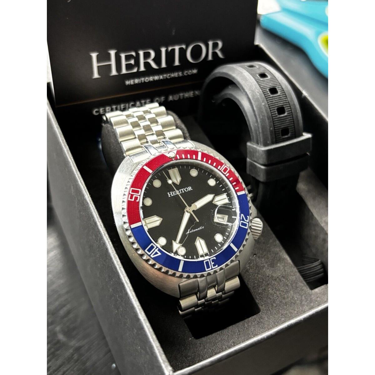 Heritor Morrison Automatic HERHR7611 Pepsi 2 Straps Included Ships From Usa