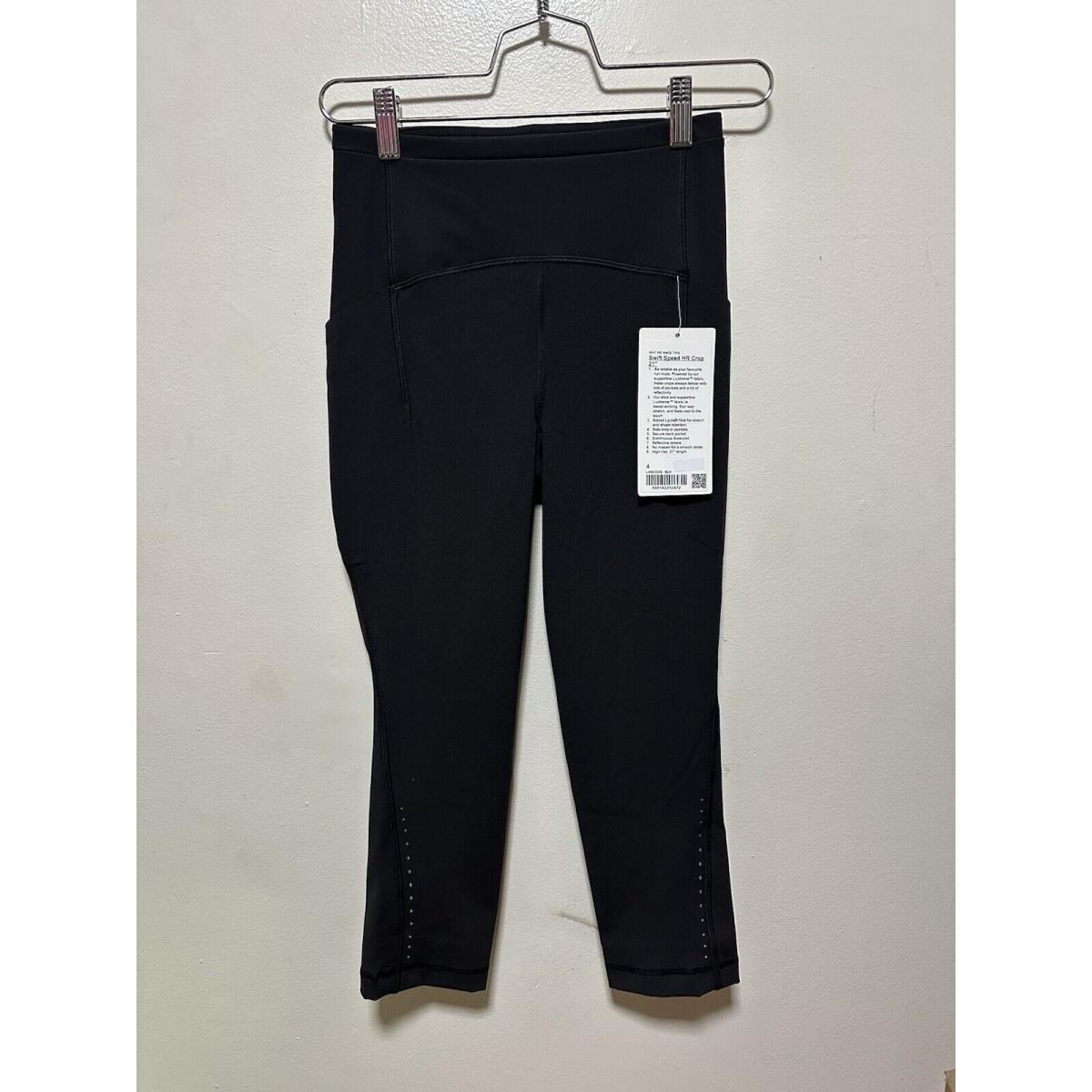 Lululemon Women Swift Speed HR Crop 21 Luxtreme Size 4 Black