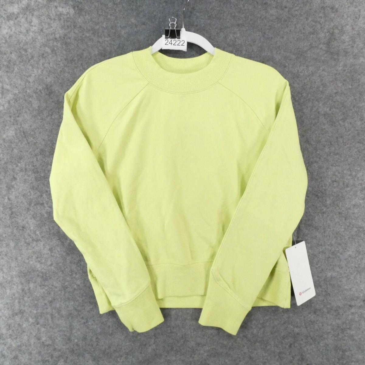 Lululemon Sweatshirt Womens 6 Long Sleeve Pullover Green Ready to Roll Crew