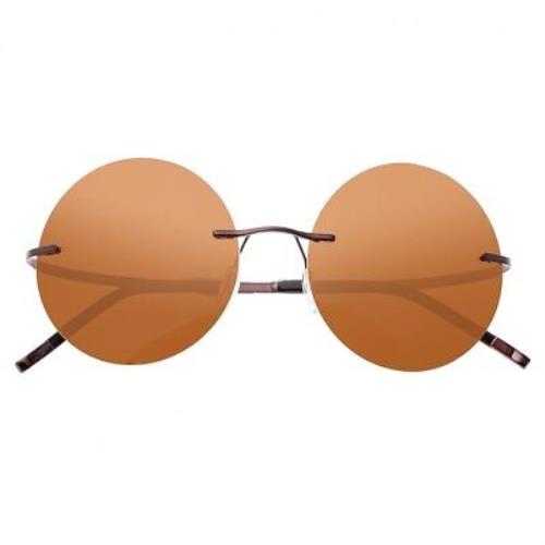 Simplify Christian Unisex Polarized Round Frame Brown Sunglasses 114-BN