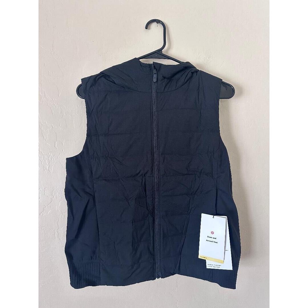 Lululemon Down and Around Vest with Hood Black Women Size 2