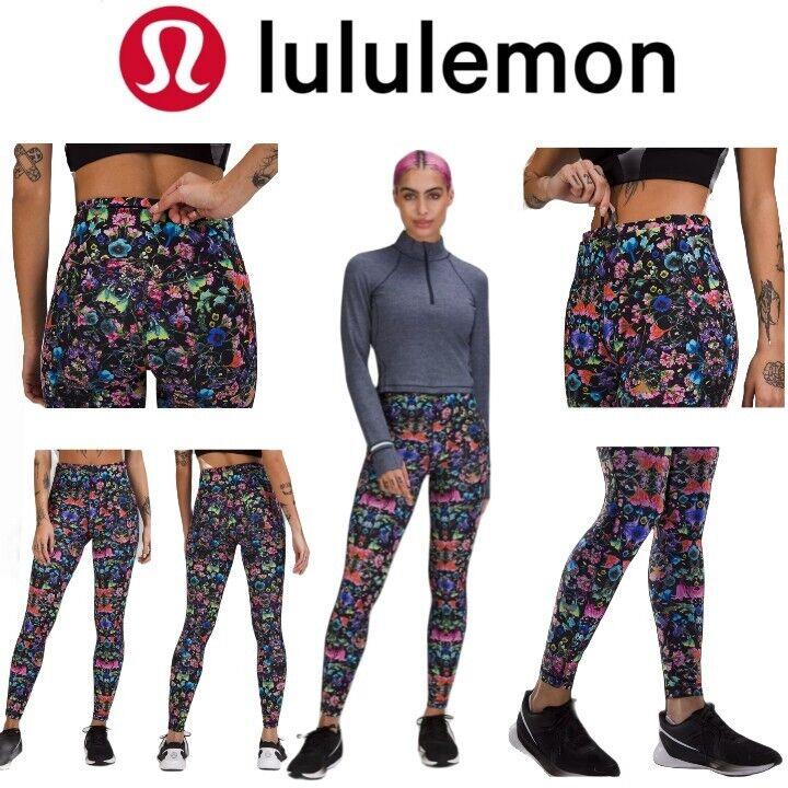 Lululemon Sz2 Swift Speed HR Tight 28 Legging Flowerscope Black Multi