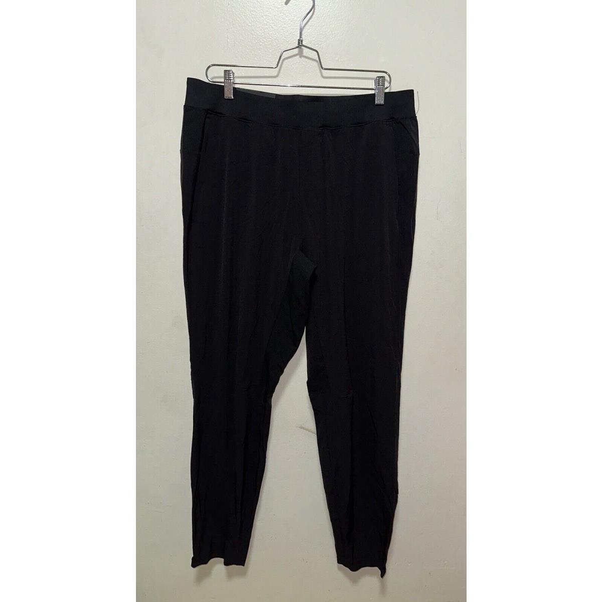 Lululemon Men In Mind Pant Black Nylon Pull Up Stretch Tapered Leg Size XL