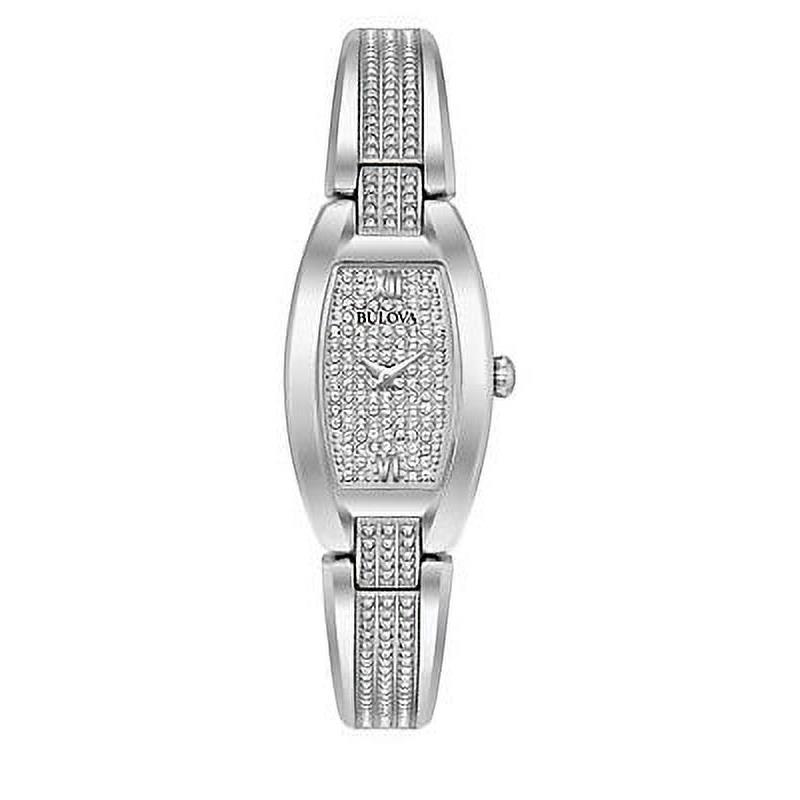 Bulova Women`s Crystal Bangle Dress Watch 96L235 Silver - Silver, actual_: Silver