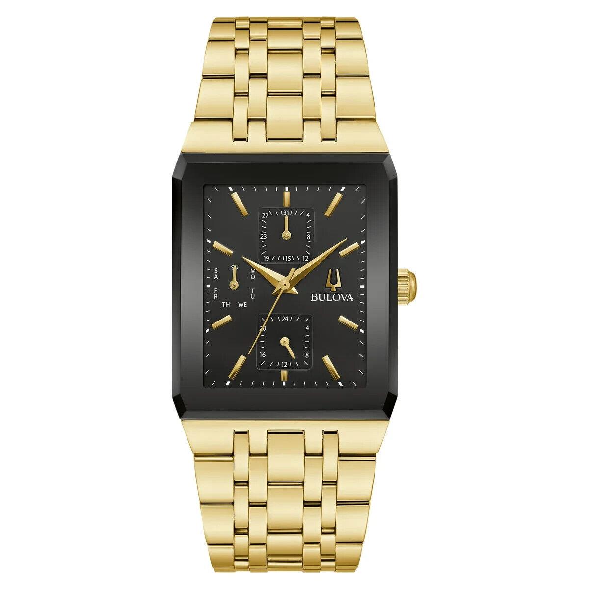 Bulova Quadra Gold-tone Stainless Steel Quartz Men`s Watch - 97C113