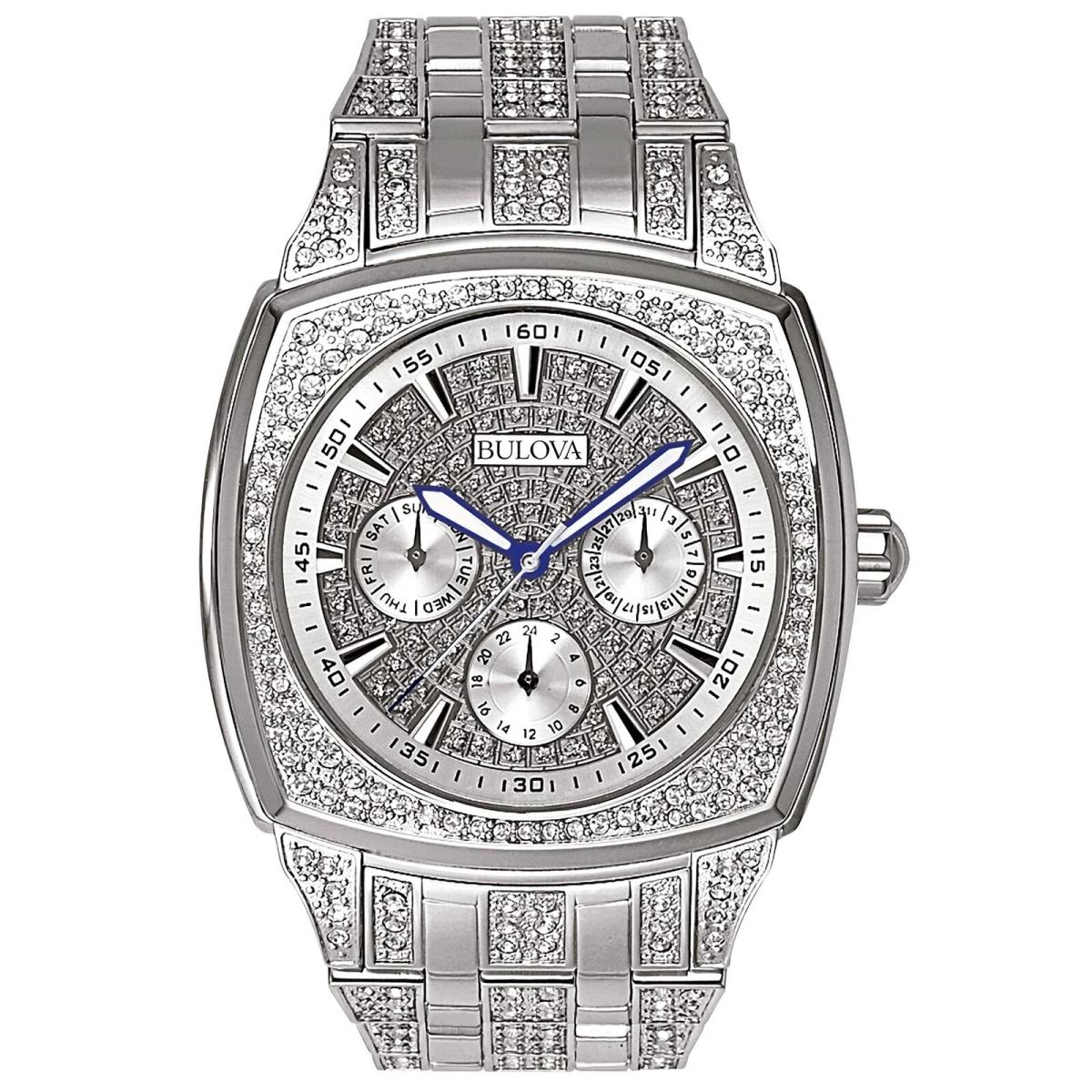 Bulova Men`s Crystals Stainless Steel Multi-function Quartz Watch Style: 96C002