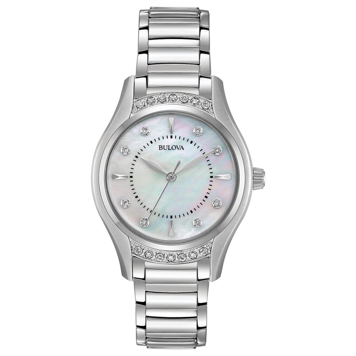 Bulova Ladies Classic Diamond 3-HQuartz Stainless Watch 16 Diamonds