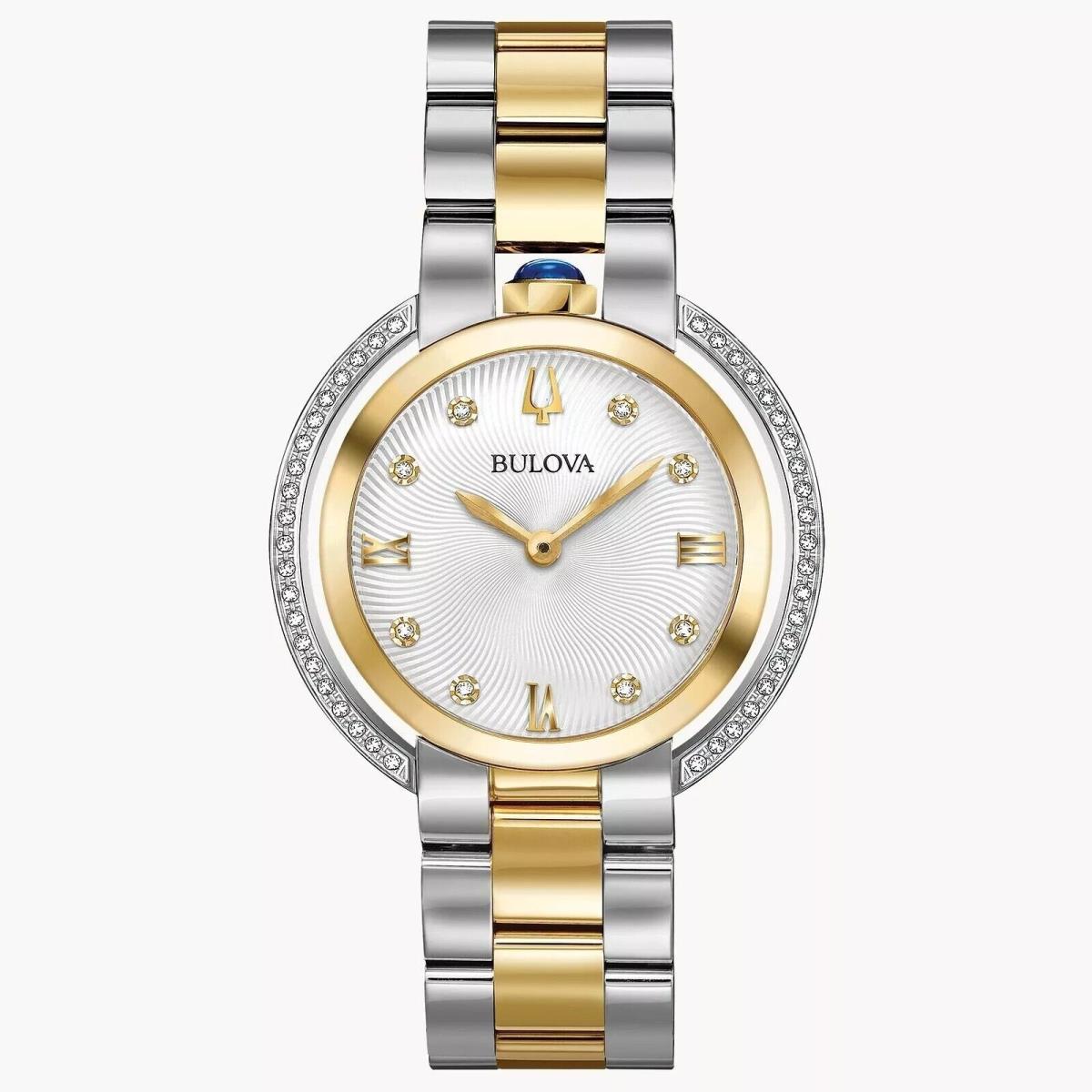 Bulova Rubaiyat Diamond Quartz Two Tone Stainless Steel Ladies Watch 98R246 - Quartz