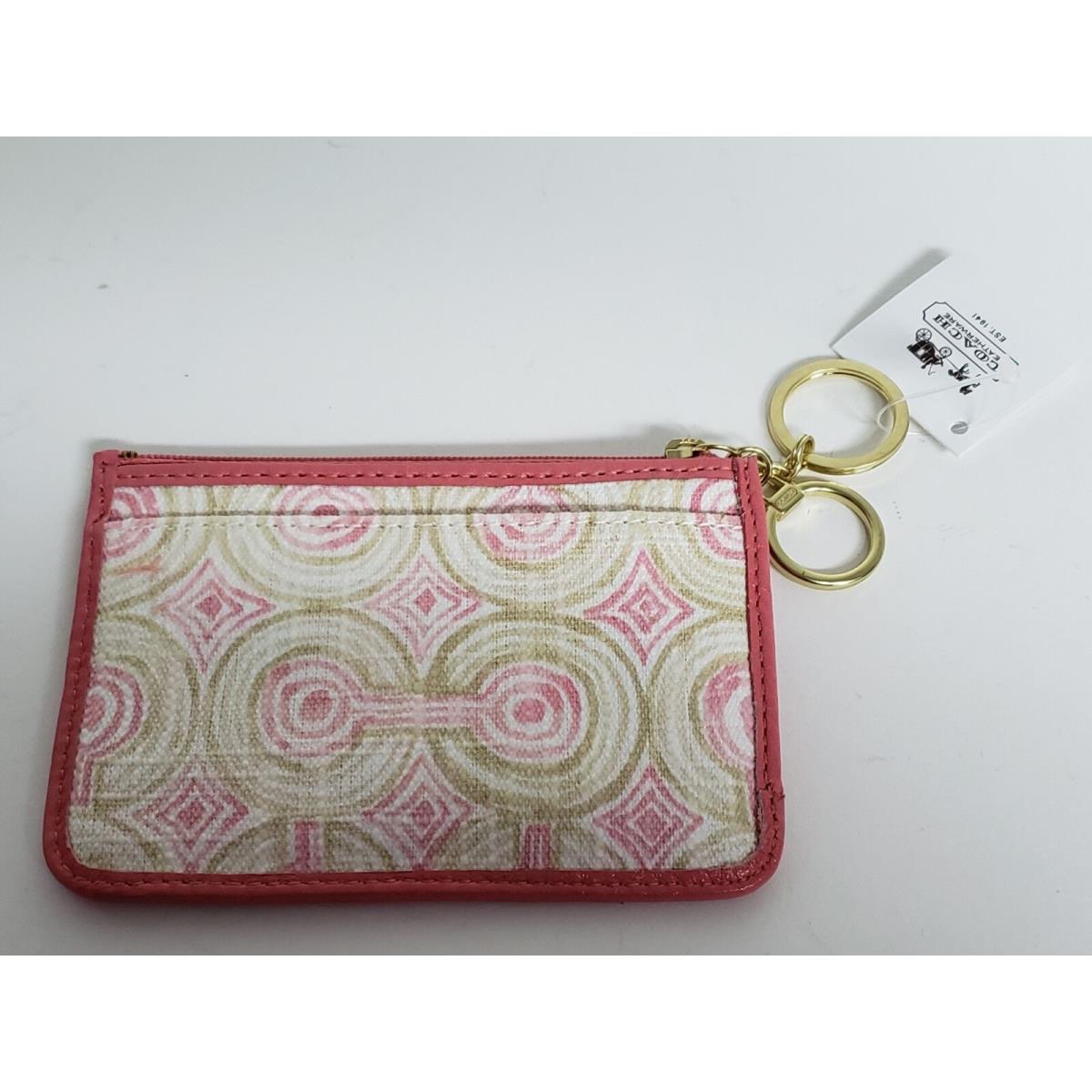 Coach Audrey Op Art Swirl Crossbody Wallet Wristlet Blue Pink Brown Pink Khaki Multi SM Card Case