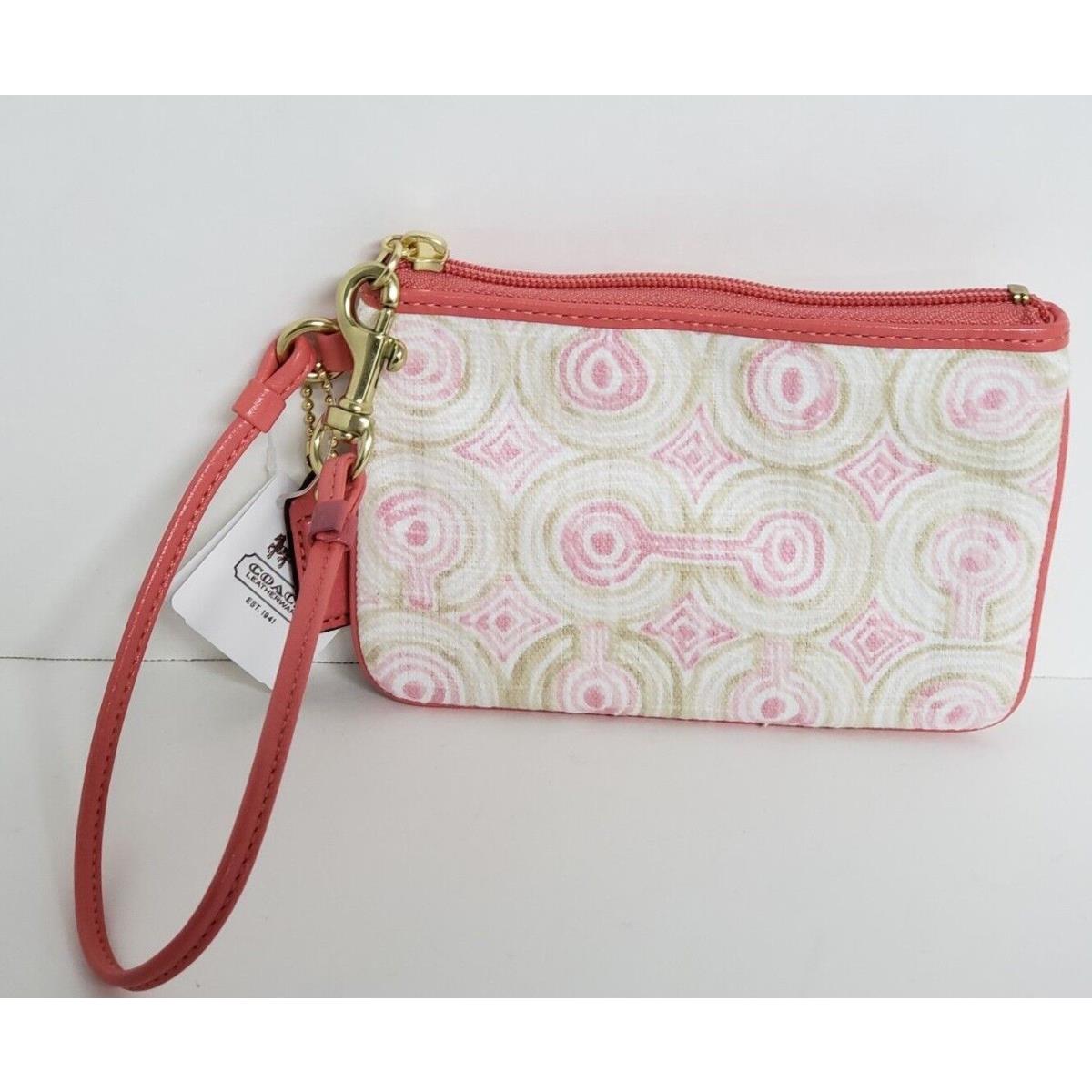 Coach Audrey Op Art Swirl Crossbody Wallet Wristlet Blue Pink Brown Pink Khaki Multi SM Wristlet