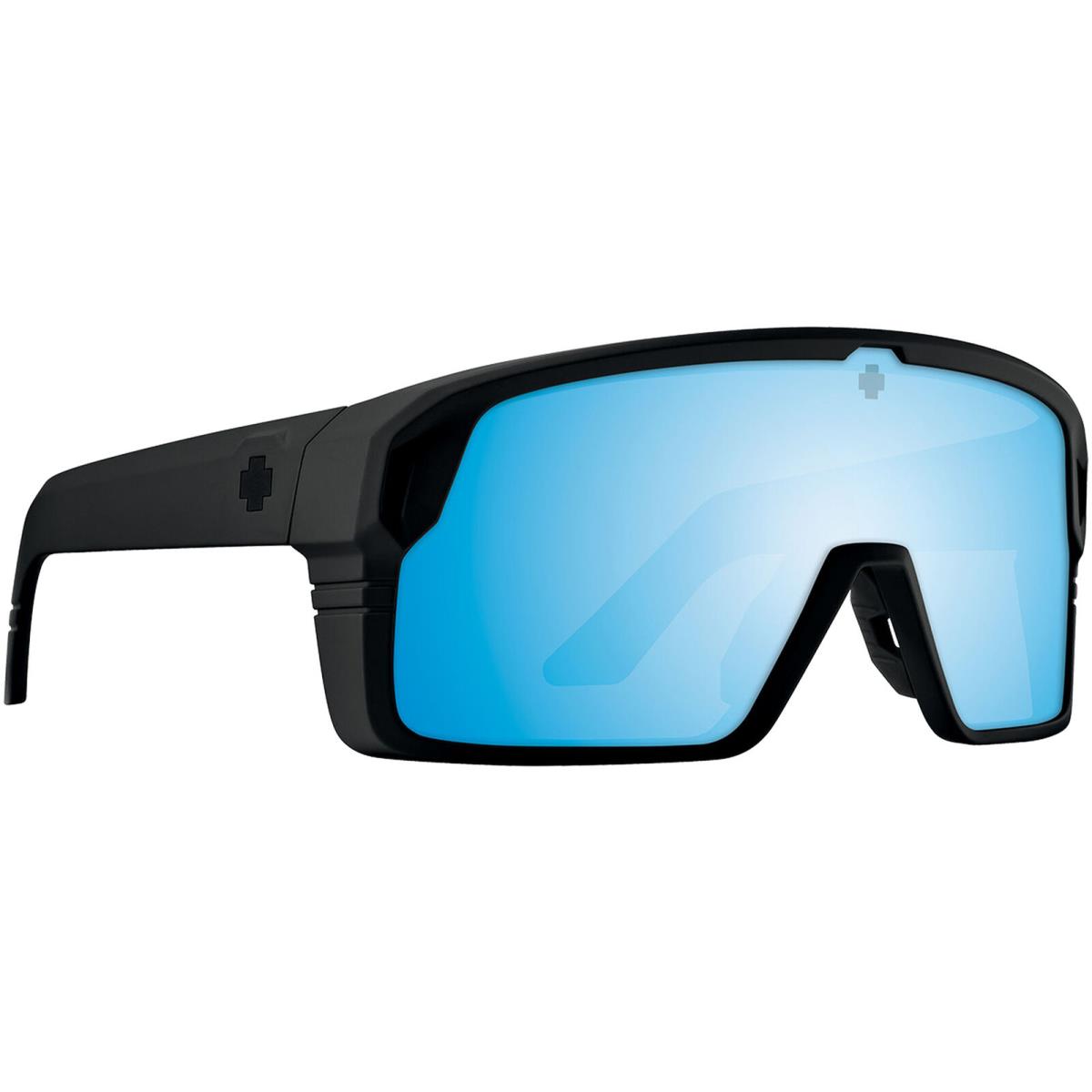 Spy Optics Monolith Polarized Sport Shield Sunglasses w/ Locking Hinges - Taiwan - Mt Black/Brz-Ice Blue (186), Frame: Select Variation