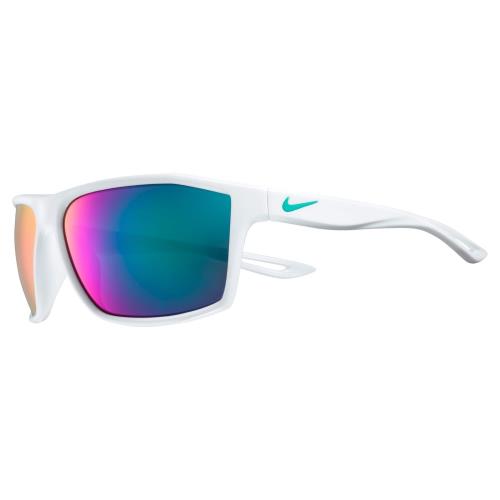 Kids Nike Legend EV-1062 133 White Sunglasses with Teal Mirror Lenses - White Fade/Clear Jade, Frame: White, Lens: Teal