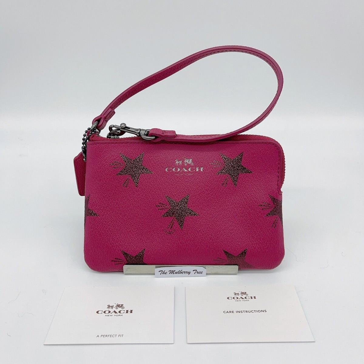 Coach F64239 Corner Zip Wristlet In Cranberry Star Canyon Print Org