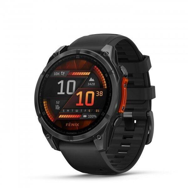 Garmin Fenix 8 47mm Slate Gray Multisport Gps Watch with Black Band 010-02904-00