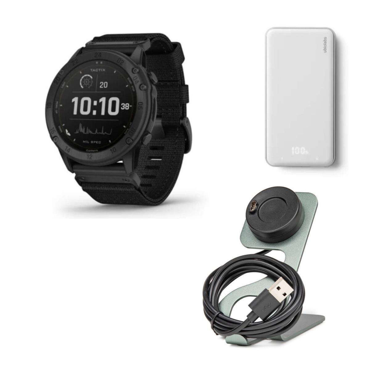 Garmin Tactix Delta Solar Edition Gps Smartwatch with 6000mAh Power Bank Bundle