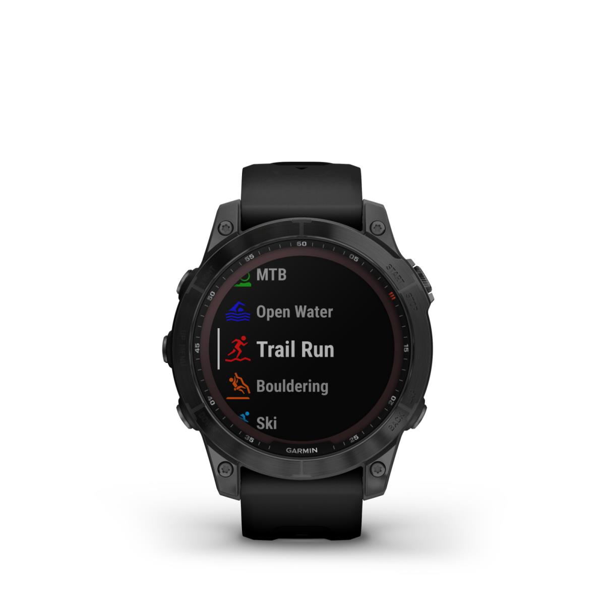 Garmin Fenix 7 Sapphire Solar Gps Watch - Dlc Titanium Carbon Gray/black - Black