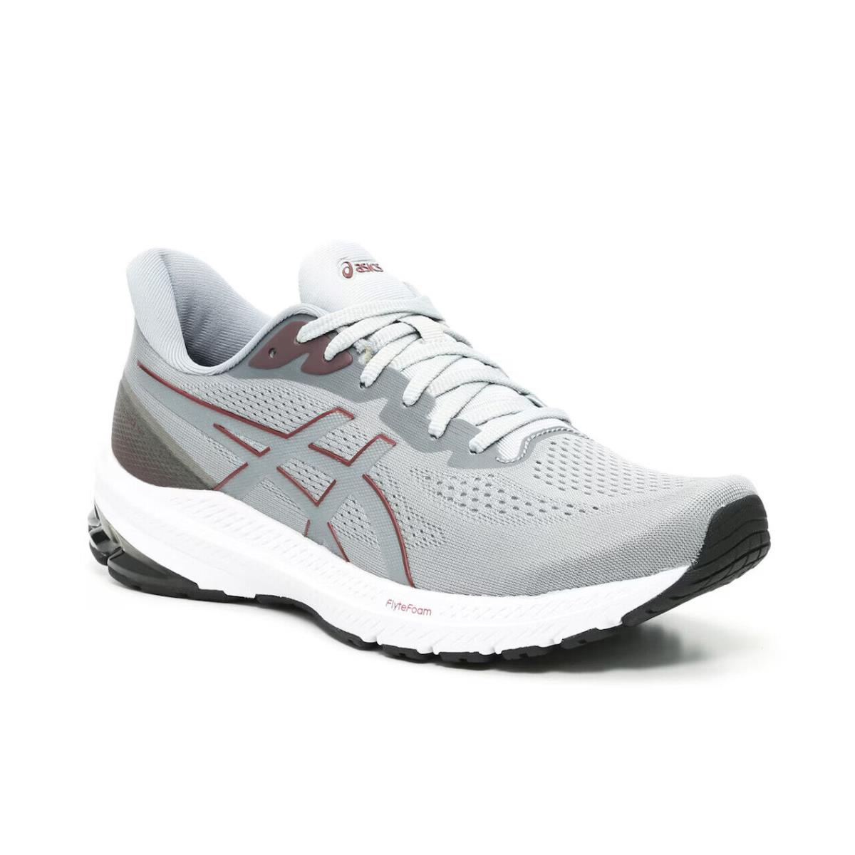 Mens Asics GT-1000 12 Grey Burgundy Mesh Running Shoes