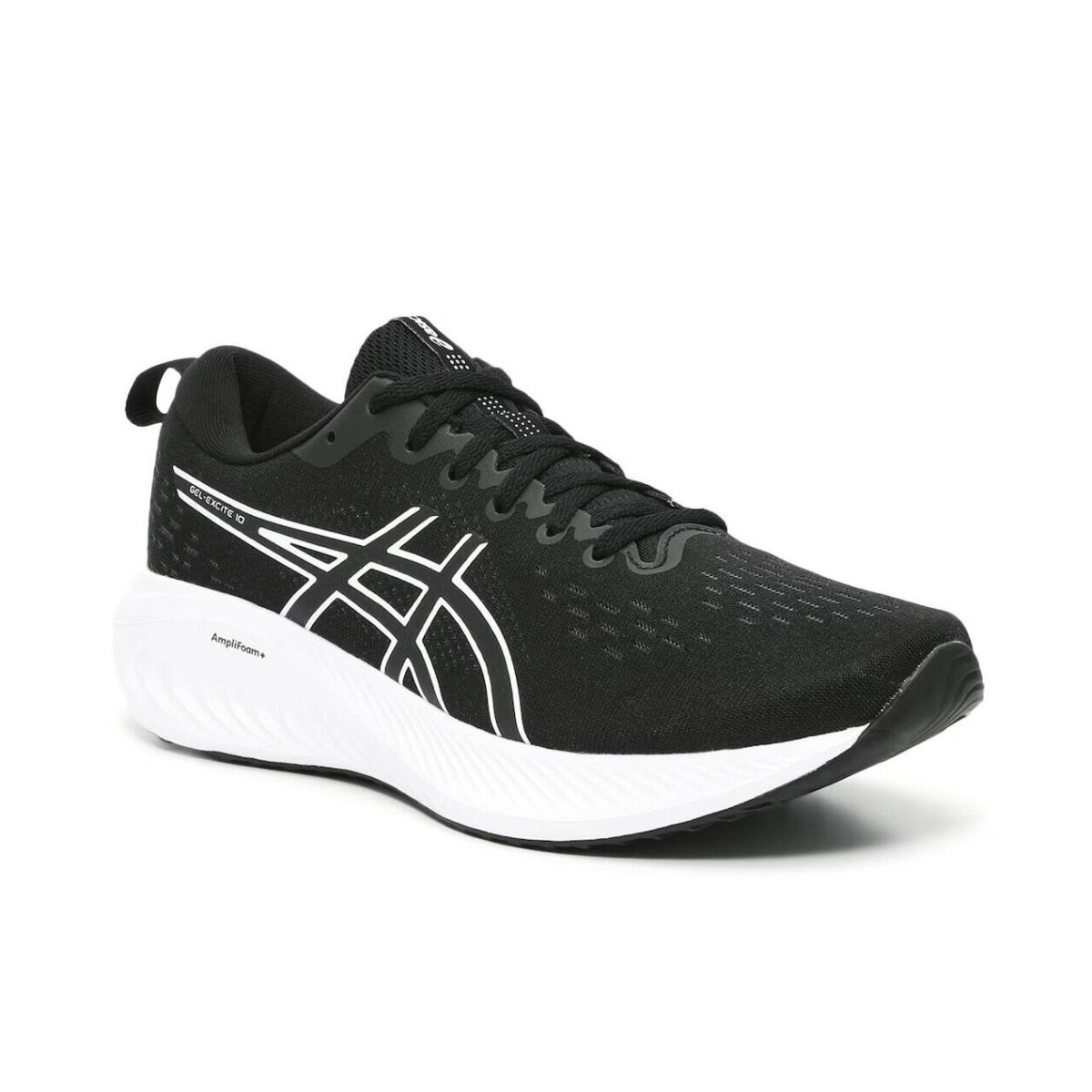 Mens Asics Gel-excite 10 Black White Mesh Running Shoes