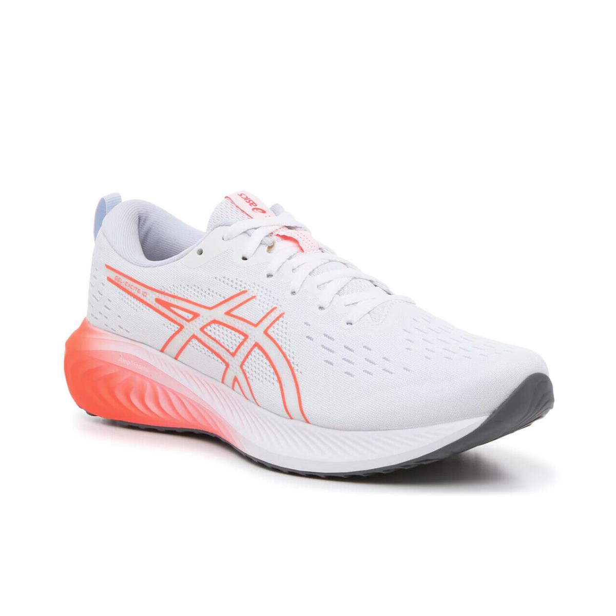 Mens Asics Gel-excite 10 White Sunrise Coral Mesh Running Shoes