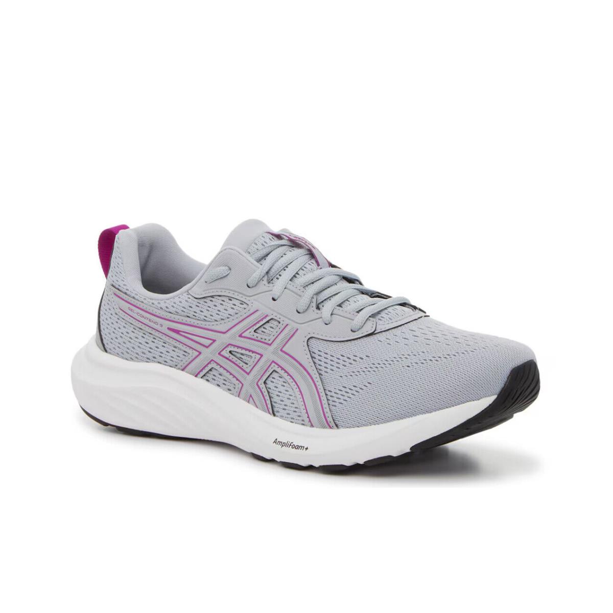 Womens Asics Contend 9 Grey Purple Fabric Running Shoes