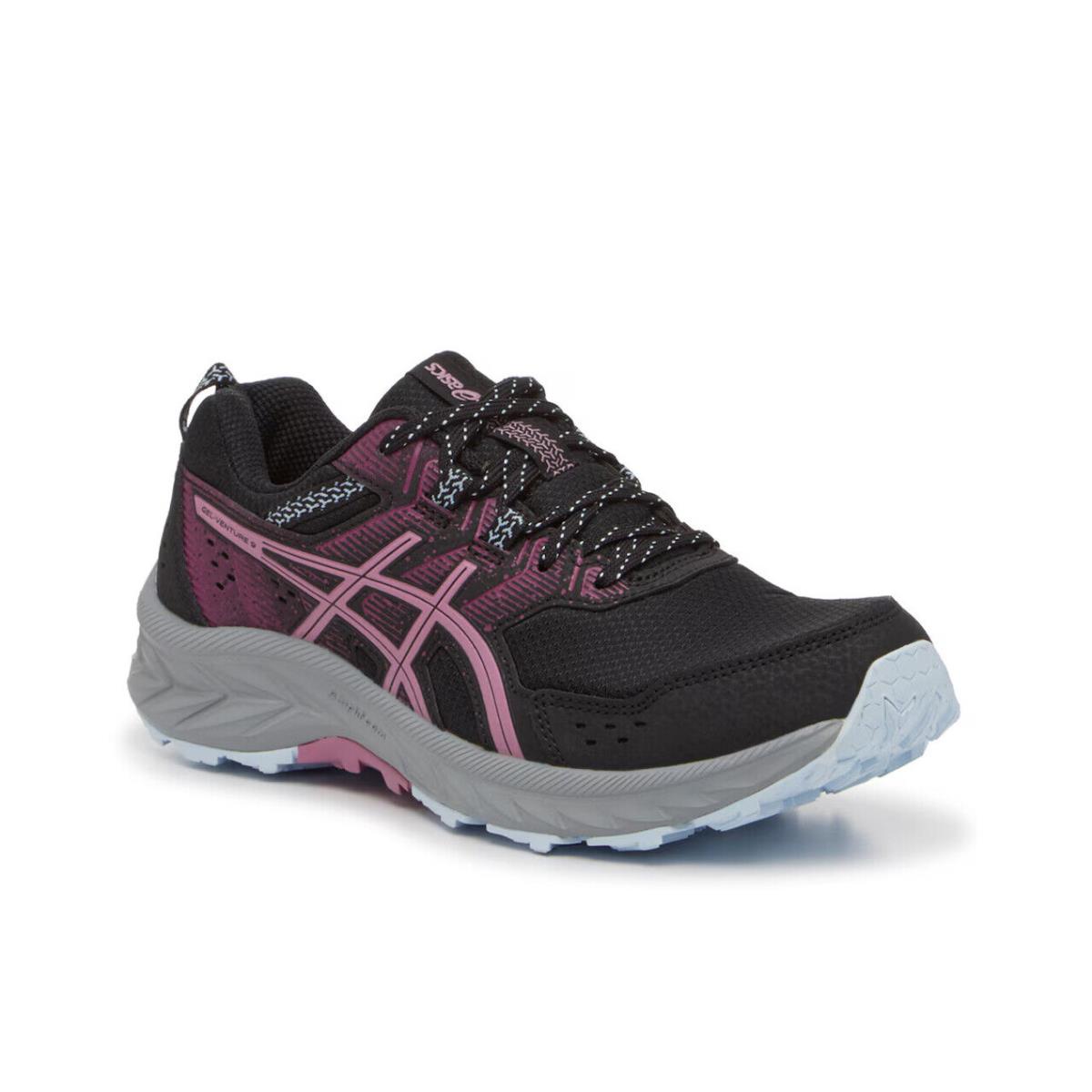 Womens Asics Gel Venture 9 Black Soft Berry Purple Mesh Running Shoes