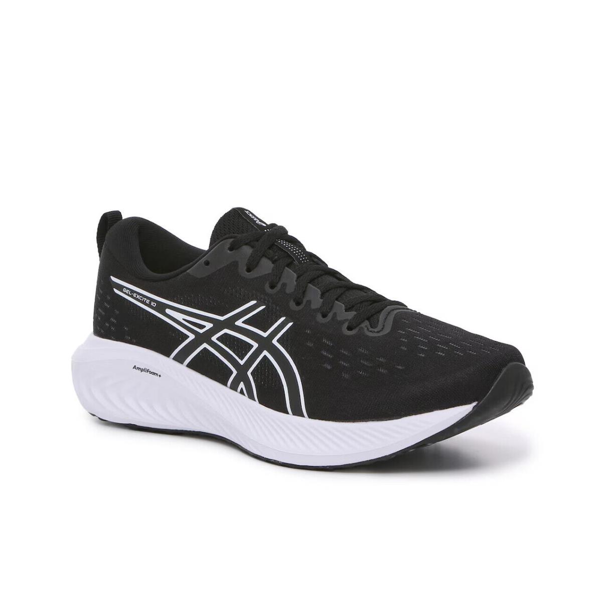 Womens Asics Gel-excite 10 Black White Mesh Running Shoes