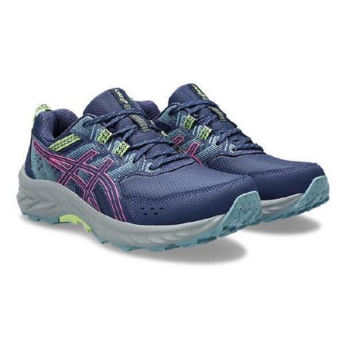 Asics Women`s Lightweight Breathable Trail Running Sneakers Medium Wide Blue Pink