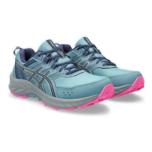 Asics Women`s Lightweight Breathable Trail Running Sneakers Medium Wide Lt Blue Pink