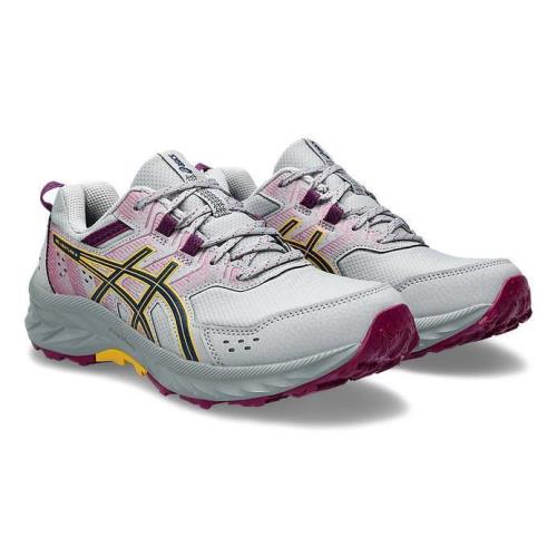 Asics Women`s Lightweight Breathable Trail Running Sneakers Medium Wide Lt Gray Pink