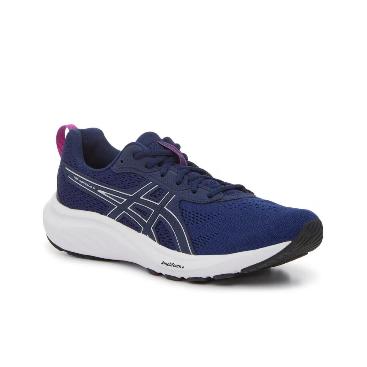 Womens Asics Contend 9 Navy Fabric Running Shoes