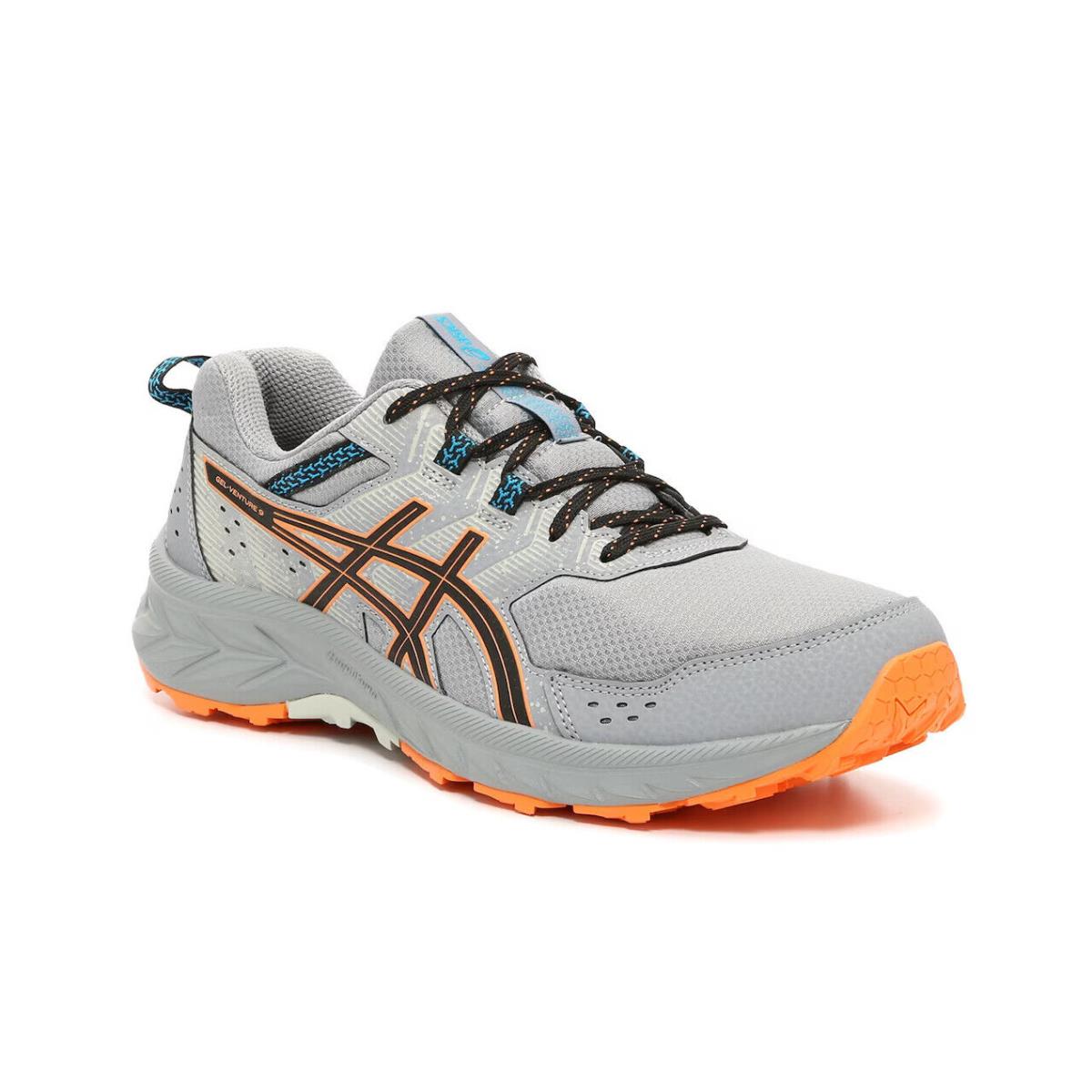 Mens Asics Gel-venture 9 Grey Orange Mesh Running Shoes