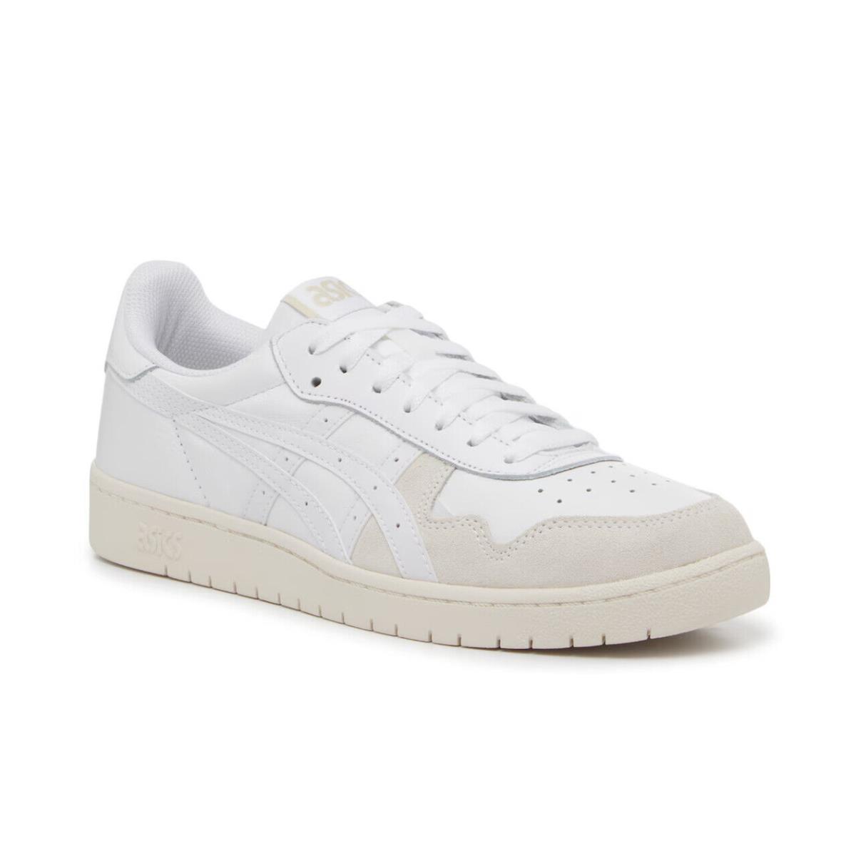 Mens Asics Japan S White Off White Leather Sneaker Shoes - White