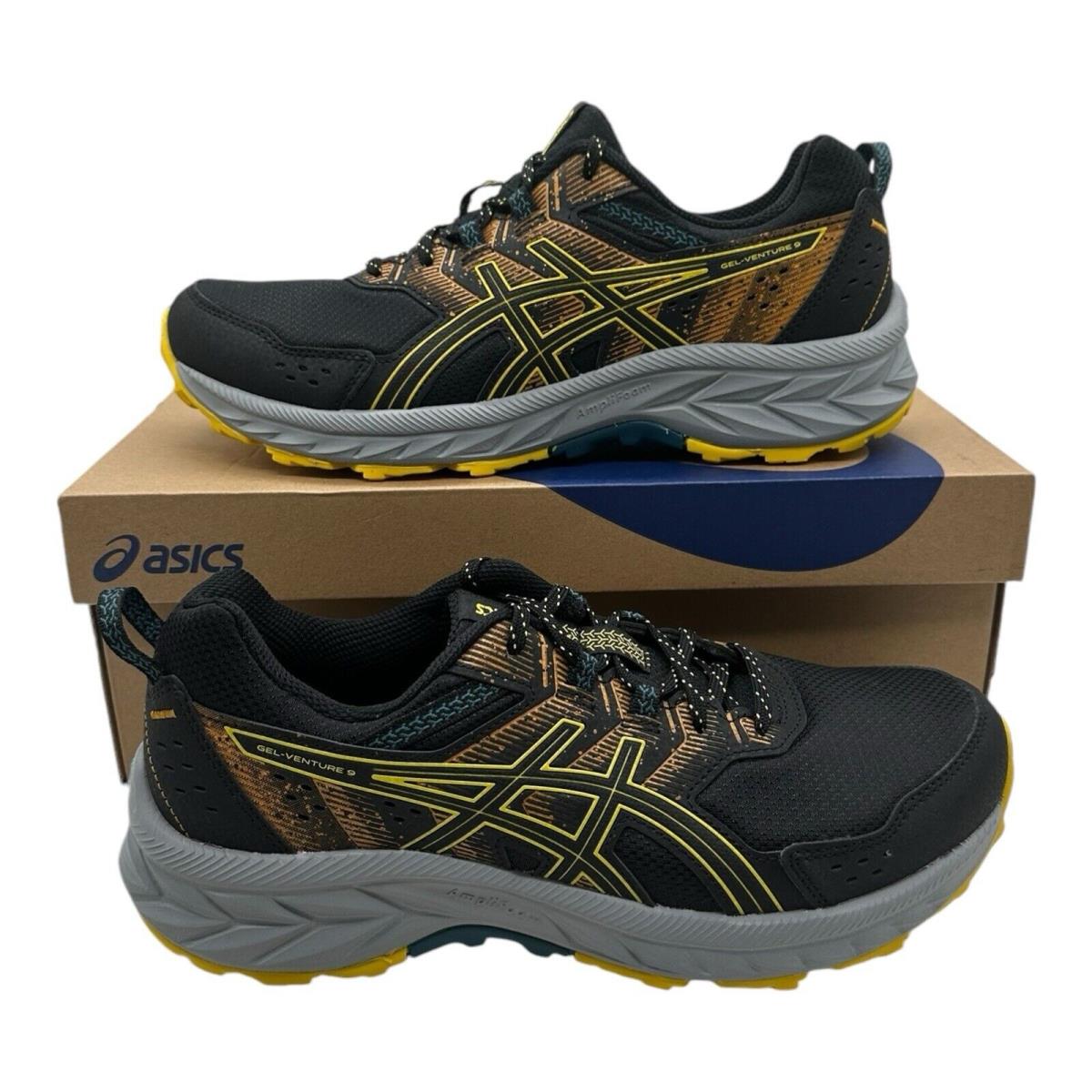 Asics Gel-venture 9 Sneakers Men`s Size 8 Black/golden Yellow 1011B486-004